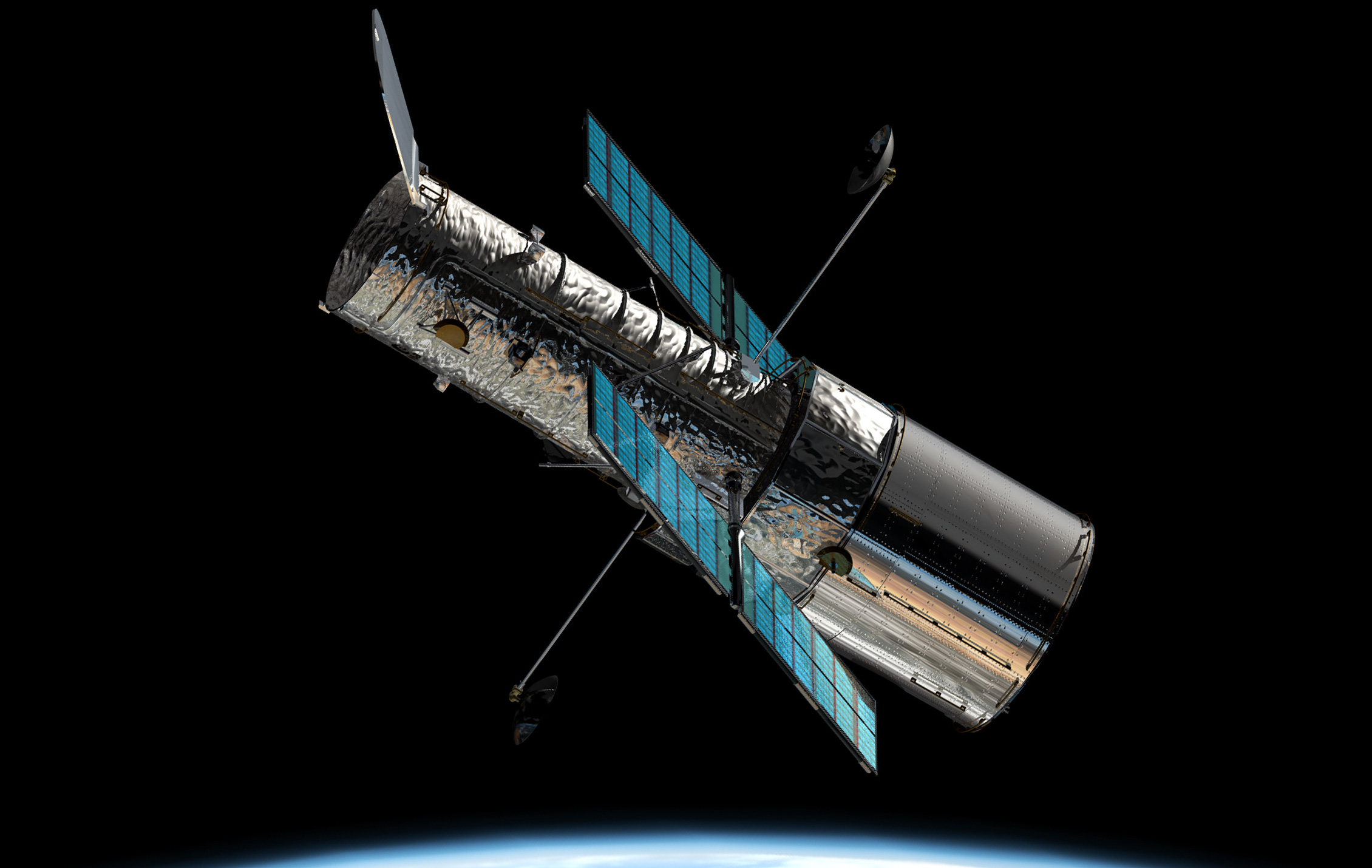 The Hubble Space Telescope in orbit around Earth